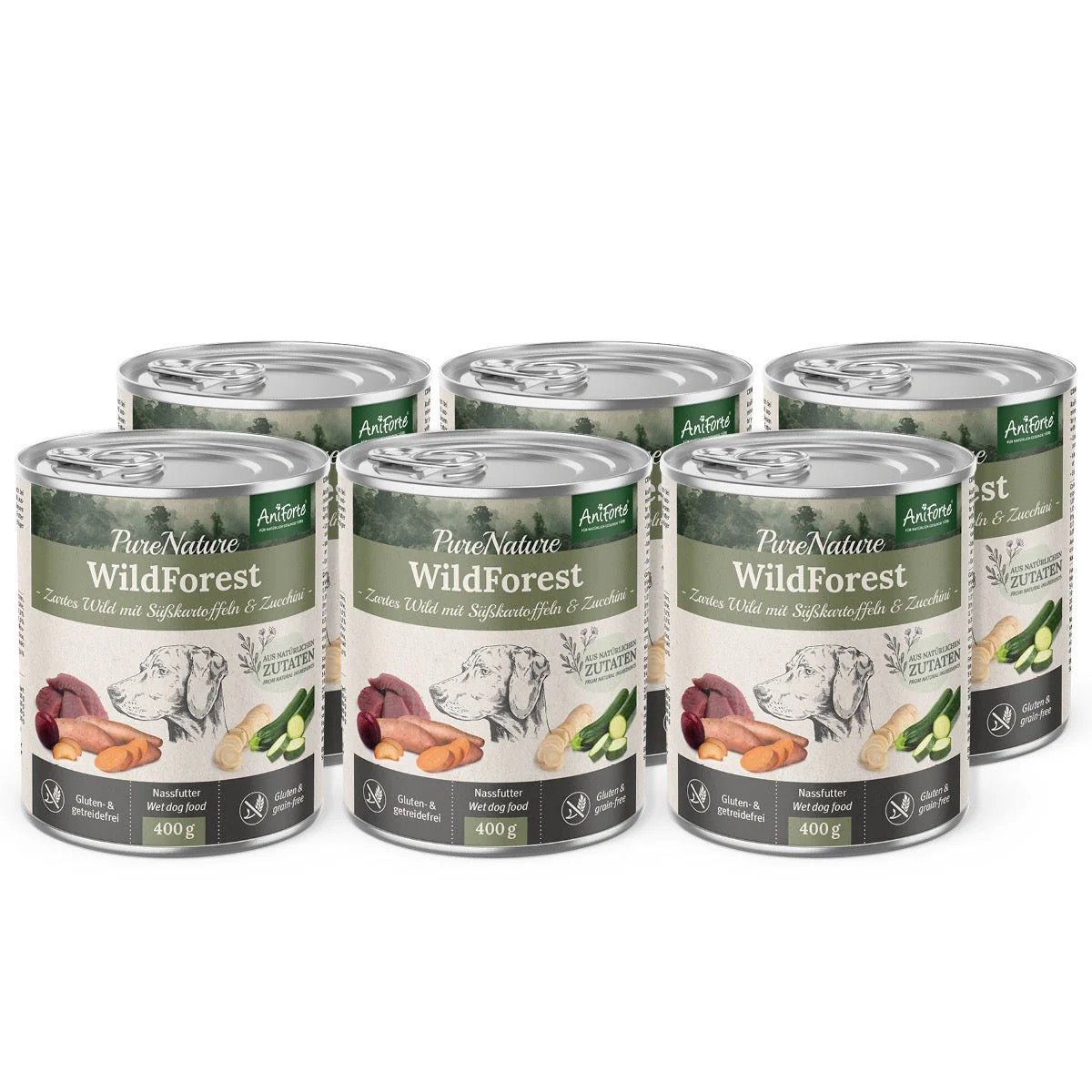 AniForte® PureNature Wild Forest (Deer and Wild Boar) x 6 - Wet Food for Dogs