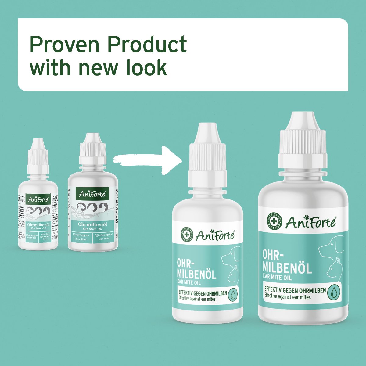 Ear Mite Treatment Oil Drops - available in two sizes - AniForte UK