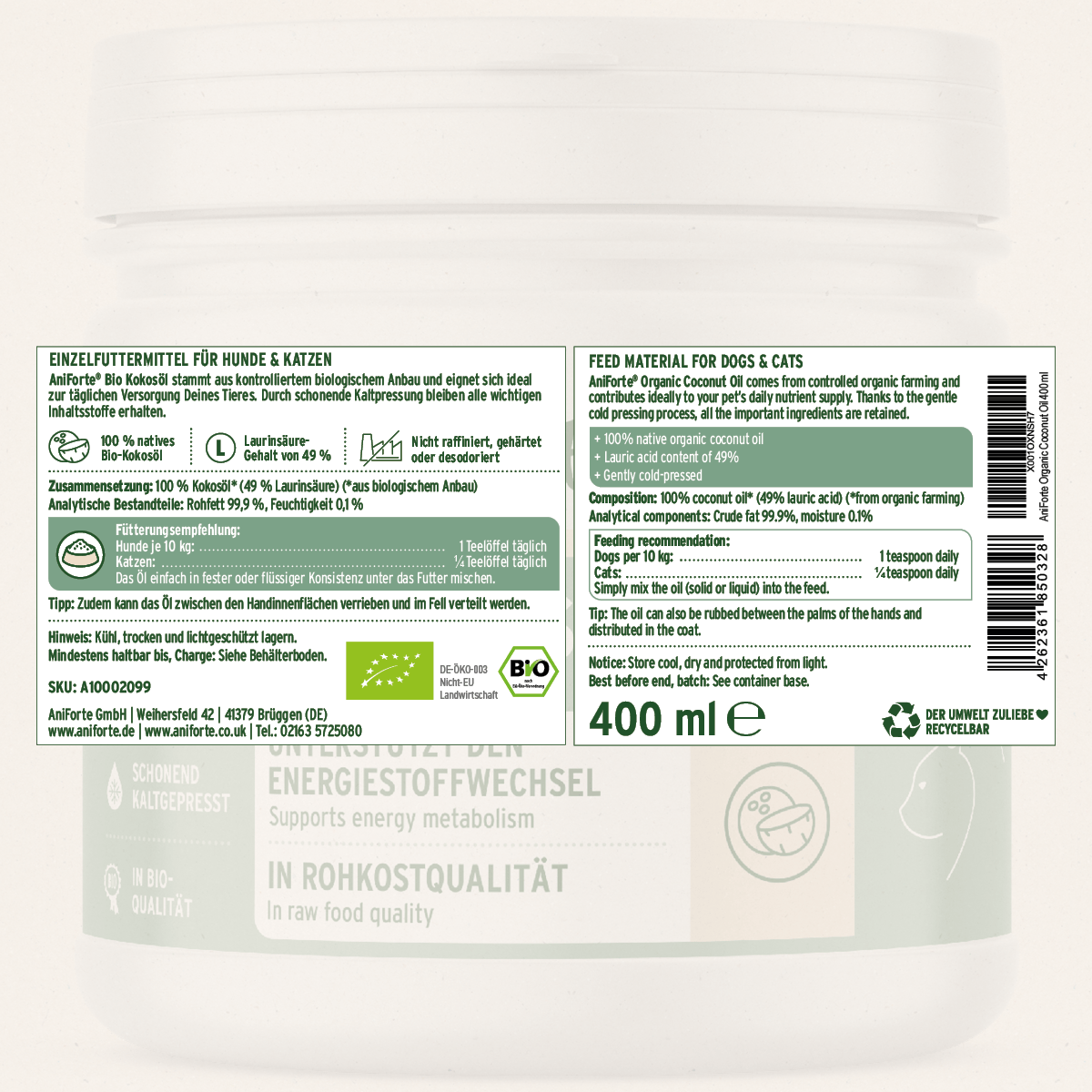 Organic Coconut Oil - AniForte UK