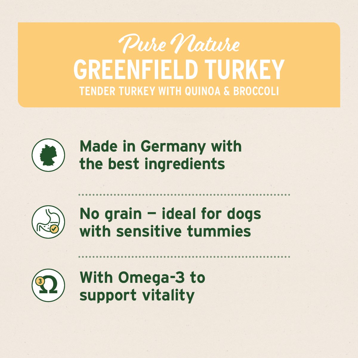 PureNature GreenField Turkey - Wet Food for Dogs - AniForte UK