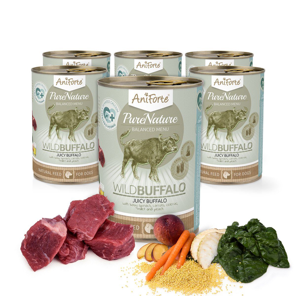 AniForte PureNature Wild Buffalo Wet Food for Dogs 6 x 400g