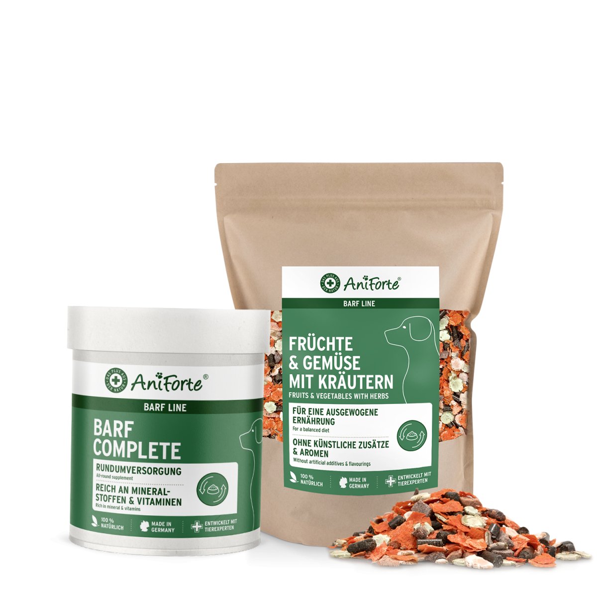 Raw Feeders Essentials Bundle - BARF Complete and Fruit and Vegetables with Herbs - AniForte UK