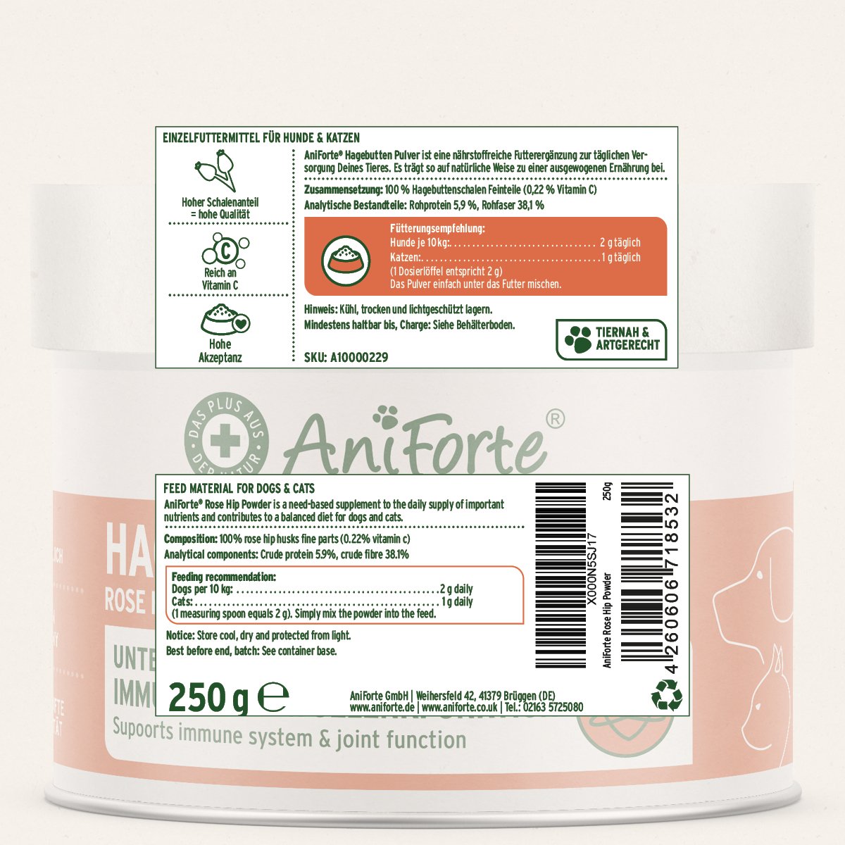 Rose Hip Powder for Dogs and Cats - AniForte UK